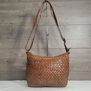 Vilenca Holland for Anthropology Brown Woven Leather Shoulder Bag